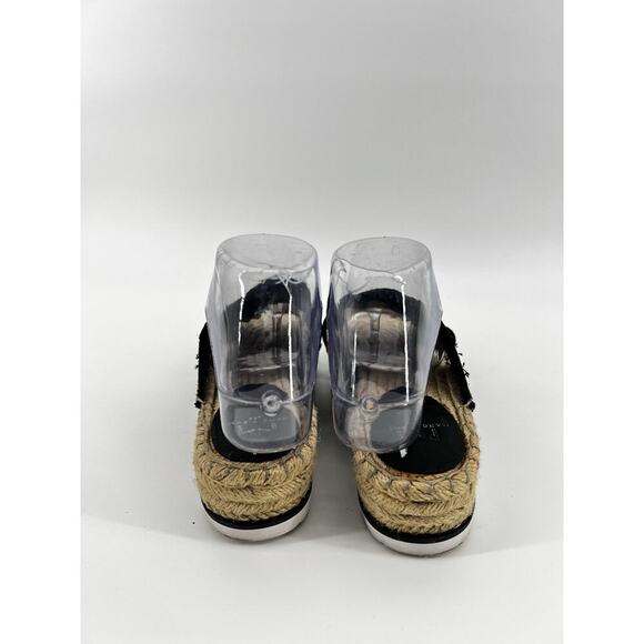 Marc Fisher LTD Black Suede Espadrille Platform Slide Sandals 6.5M - Picture 4 of 6